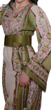 With Reversable Belt Green Astonishing Palstainen Embroidery Traditional Long Thoub With Matching Headpiece