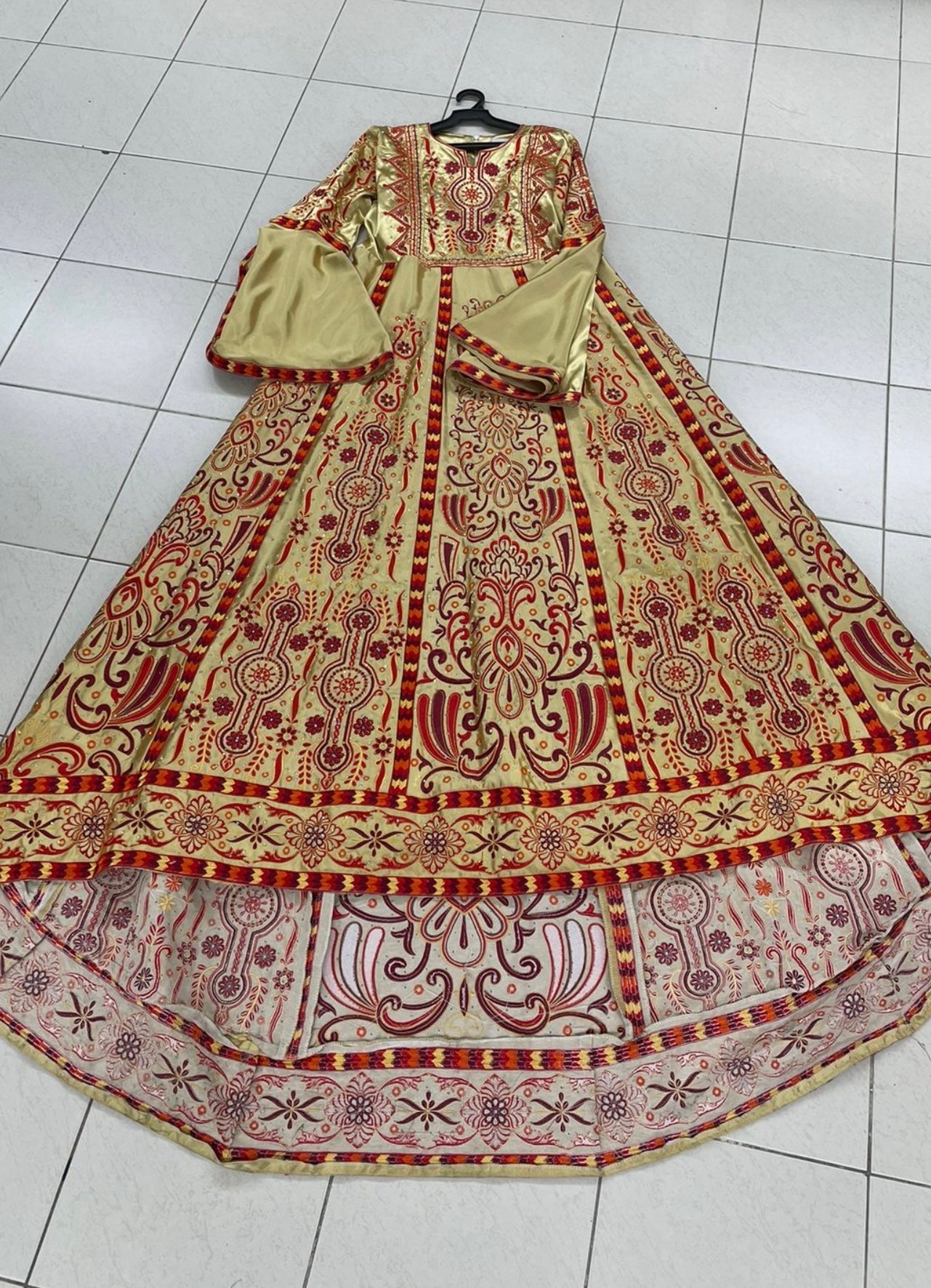 Fluffy Bridal Thoub Multicolor  Stone Embroidery Thobe