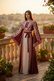 Maroon Embroidery Silk Fashion Dress