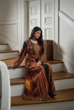 Black multicolored Embroidered Palestinian Fellahi Thobe