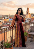 Maroon Thoub Al Malak Golden Embroidery
