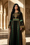 Green Embroidery Silk Dress