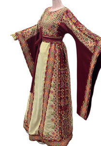 Beige Shade Embroidered Palestinian Thobe
