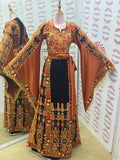 Bronze Glow Satin Bell Sleeve Thoub