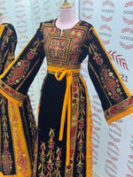 Load image into Gallery viewer, Velvet Malacca  Embroidered Palestinian Fellahi Thobe
