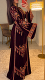 Maroon Velvet Bloom Stunning Thoub