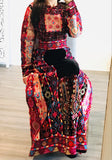 Malacca Black Silk Velvet Stone Multicolor Embroidery Thobe