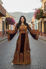 Load image into Gallery viewer, Maroon Velvet Stunning Thoub
