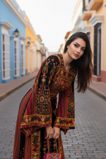 Load image into Gallery viewer, Velvet Jennah wnar Thoub Embroidery Thoub come with Embroidery Belt
