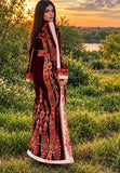 Th Maroon Velvet Malacca Embroidered Palestinian Fellahi Thobe