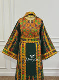 Traditional Palestinian Thobe – Royal Forest Green | Full Set with Headscarf