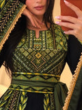 Green Palestinian Green Olive Thobe Embroidery
