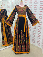Load image into Gallery viewer, Velvet Malacca  Embroidered Palestinian Fellahi Thobe

