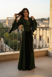 The Green Embroidery Silk Fashion Dress