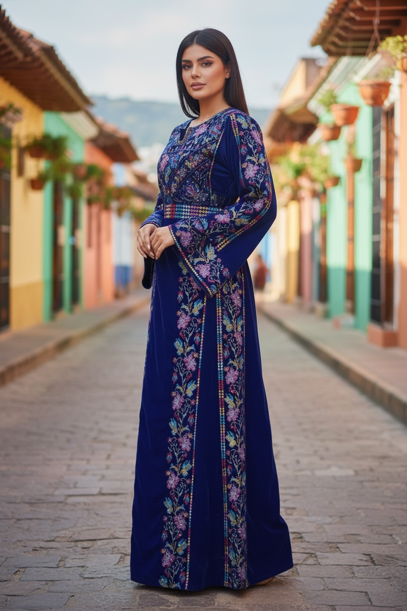 Blue Velvet Bloom Stunning Thoub