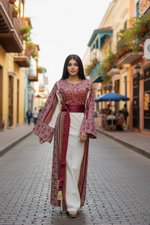 Load image into Gallery viewer, Majdalway Embroidered Palestinian Fellahi Thobe
