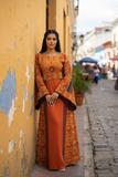 Orange  Majdalway Embroidered Palestinian Fellahi Thobe