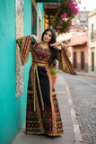 Embroidered Palestinian Thobe Featuring Wide Sleeves