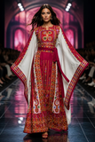 Pink Embroidery Traditional Palestinian Thobe