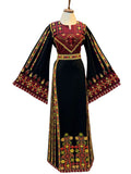 Traditional Black Thoub Embroidered Palestinian