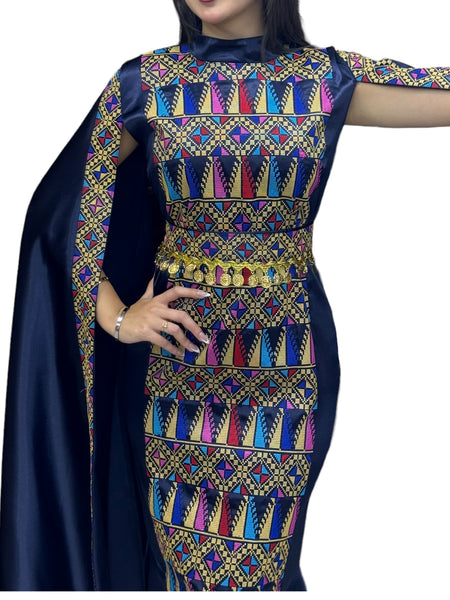 Navy Dress Sleeve Drop Tatreez Elegant Beautiful Embroidery Tatreez1 Navy Dress Sleeve Drop Tatreez Elegant Beautiful Embroidery Tatreez1