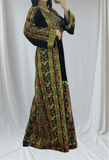 Green Multicolored Gorgeous Palstainen Embroidery Traditional Long Thoub