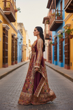 Embroidered Palestinian Thobe Featuring Wide Sleeve