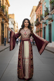 Dignified Embroidery Burgundy Thobe