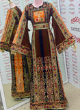 New Collection Orange Jennah wnar Malacca Thoub Silk Velvet  Embroidery Thoub come with Belt