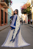 Embroidered Palestinian Fellahi Thobe With Matching Headpiece & overskirt