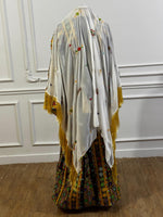 Load image into Gallery viewer, Traditional Palestinian Thobe – Royal Black Full Set with Headscarf

