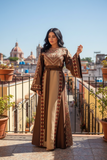 Simply Elegant Wide Sleeve Thoub Embroidered Palestinian Thobe