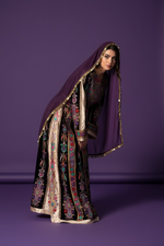 Load image into Gallery viewer, Purple Velvet Malacca Embroidered Palestinian Fellahi Thobe
