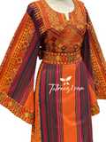 Orange  Majdalway Embroidered Palestinian Fellahi Thobe