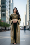 Green Velvet Golden Embroidery Thoub