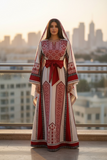 The Ruby Wrap Embroidered Palestinian Thobe with Matching headpiece