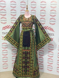 Green Embroidery Traditional Palestinian Thobe Machine Made