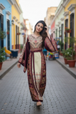 Dignified Embroidery Burgundy Thobe