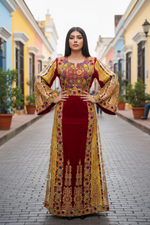 Load image into Gallery viewer, Velvet embellished with intricate Qasab (metallic) embroidery.
