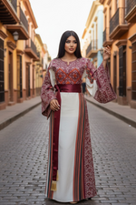 Load image into Gallery viewer, Majdalway Embroidered Palestinian Fellahi Thobe

