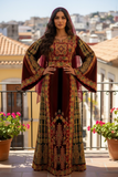 Qasab Malacca Velvet Thoub with Embroidery