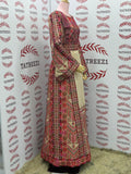 Beige Embroidery Traditional Palestinian Thobe Machine Made