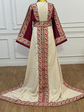 Embroidered Palestinian Fellahi Thobe With Matching Headpiece & overskirt