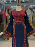 Simply Dark Blue Thoub Embroidered Palestinian