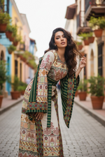 Charger l'image dans la galerie, Jacquard-Embroidered Palestinian Thobe Featuring Wide Sleeves
