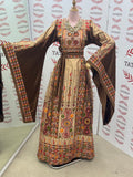Chocolate and Caramel Embroidery Traditional Palestinian Thobe