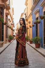 Load image into Gallery viewer, Velvet Jennah wnar Thoub Embroidery Thoub come with Embroidery Belt
