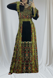 Green Multicolored Gorgeous Palstainen Embroidery Traditional Long Thoub