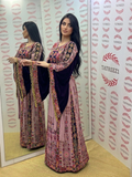 The Glow Pink Thoub Palestinian Featuring Wide Sleeve