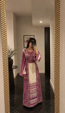 Etameen Beige Shade Traditional Embroidered Palestinian Fellahi Thobe
